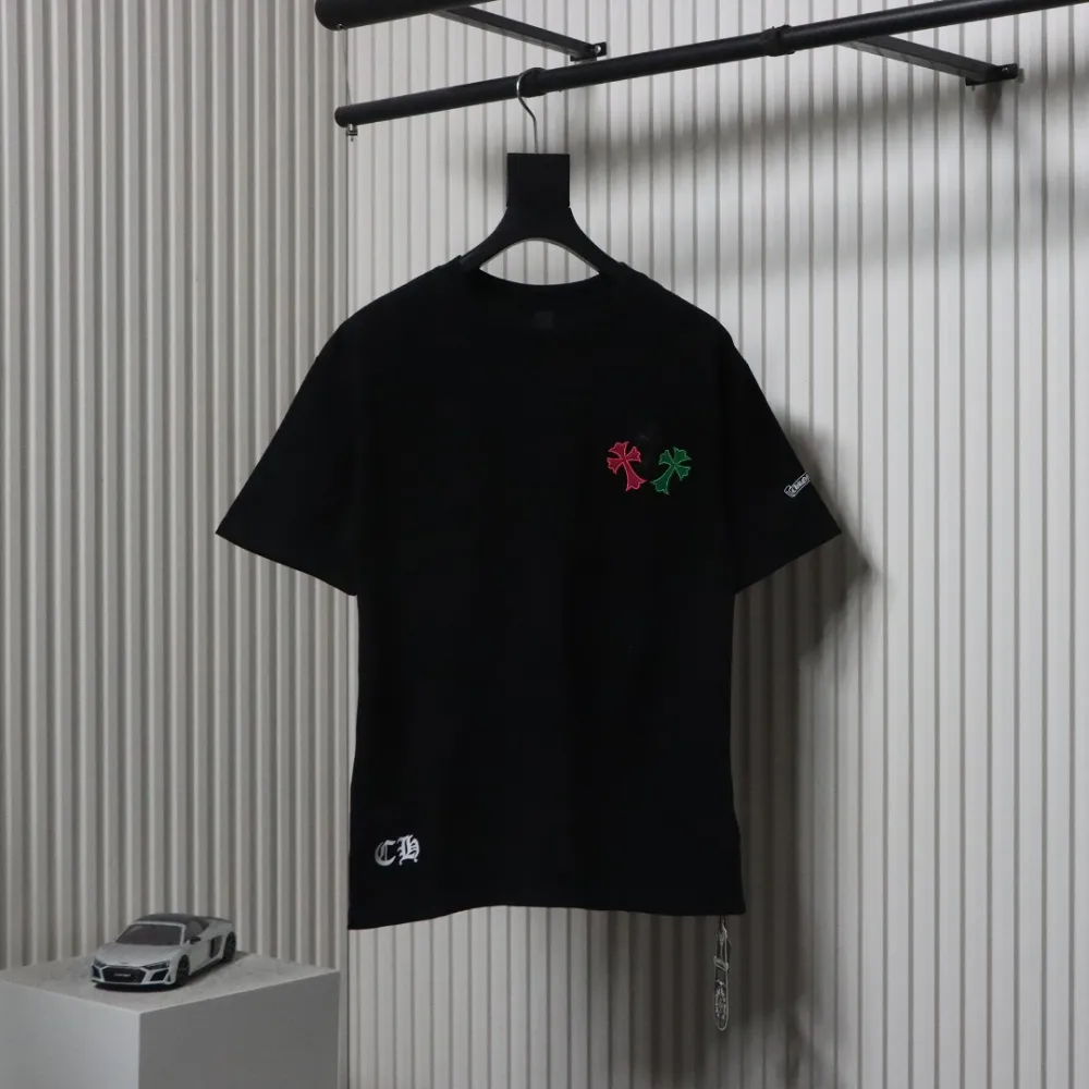 EM Sneakers Chrome Hearts CH Colorful Leather Cross T-shirt Black