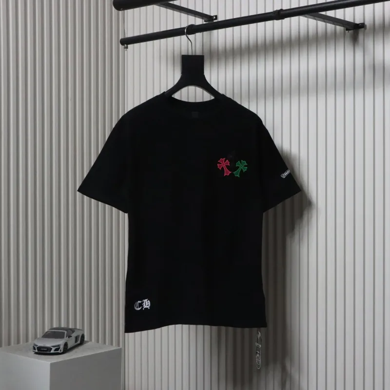 EM Sneakers Chrome Hearts CH Colorful Leather Cross T-shirt Black