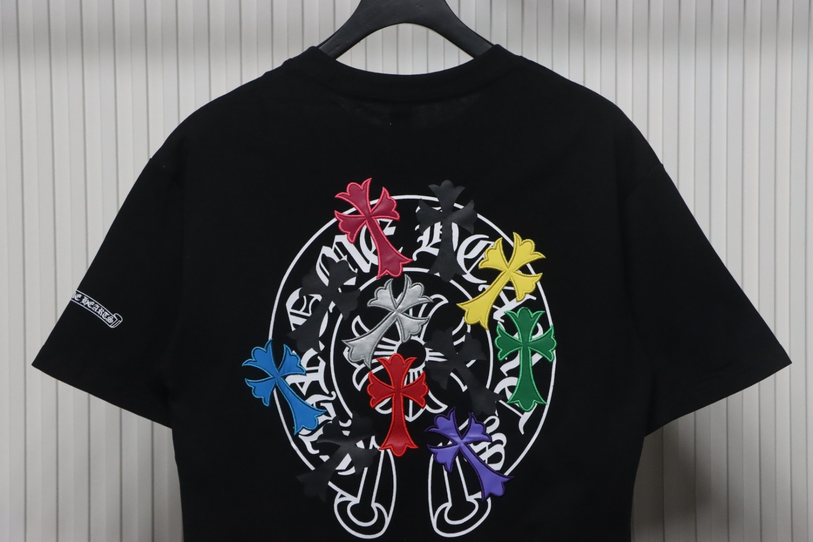EM Sneakers Chrome Hearts CH Colorful Leather Cross T-shirt Black