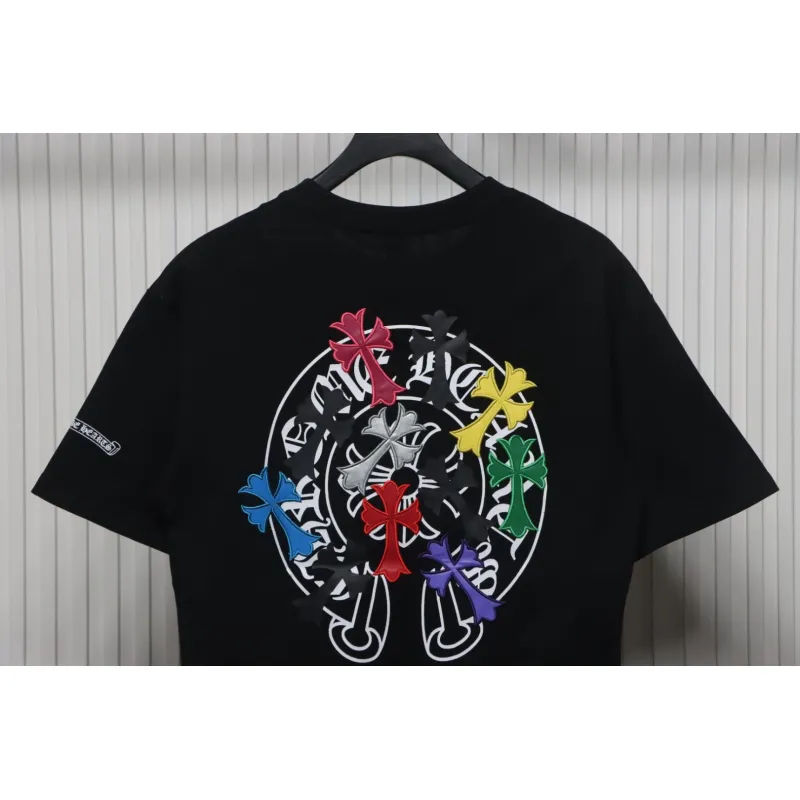 EM Sneakers Chrome Hearts CH Colorful Leather Cross T-shirt Black
