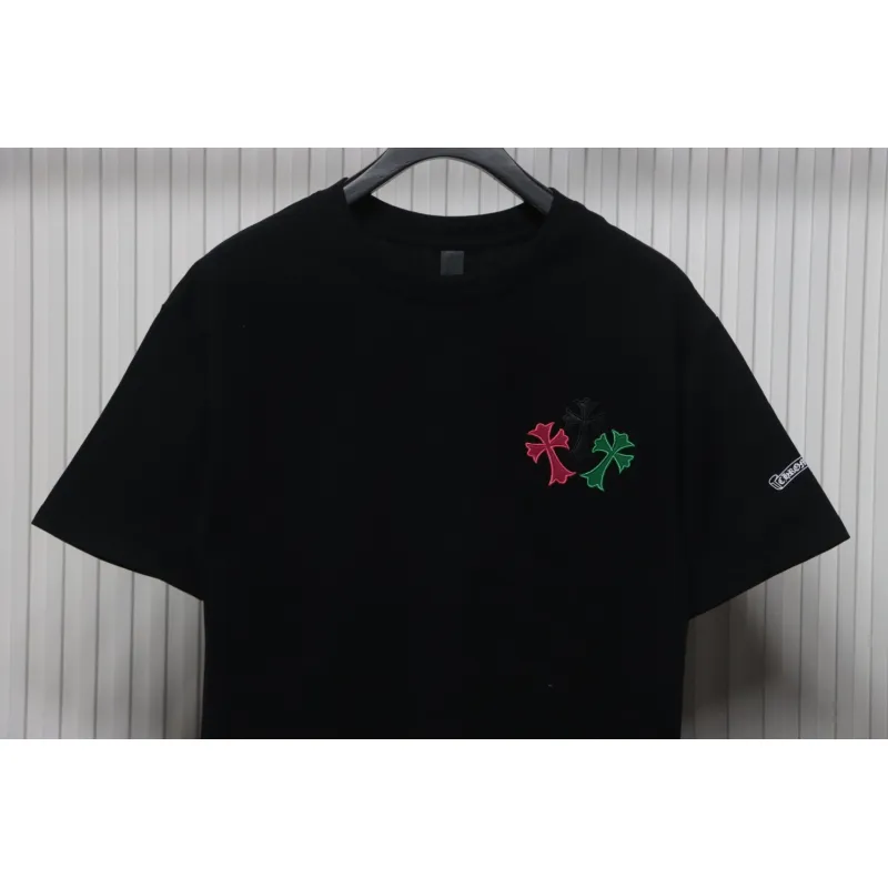 EM Sneakers Chrome Hearts CH Colorful Leather Cross T-shirt Black