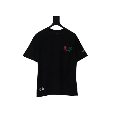 EM Sneakers Chrome Hearts CH Colorful Leather Cross T-shirt Black 01