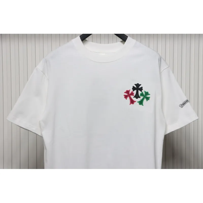 EM Sneakers Chrome Hearts CH Colorful Leather Cross T-shirt White