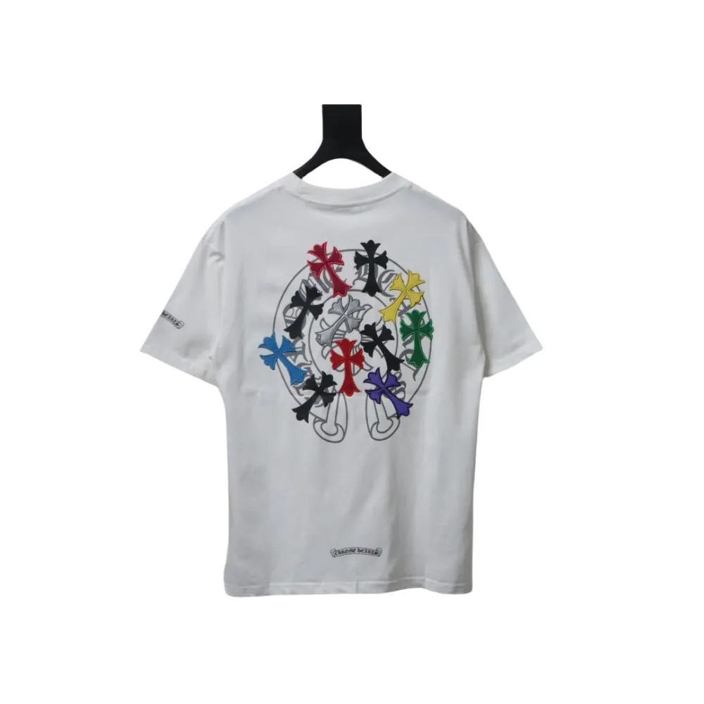 EM Sneakers Chrome Hearts CH Colorful Leather Cross T-shirt White