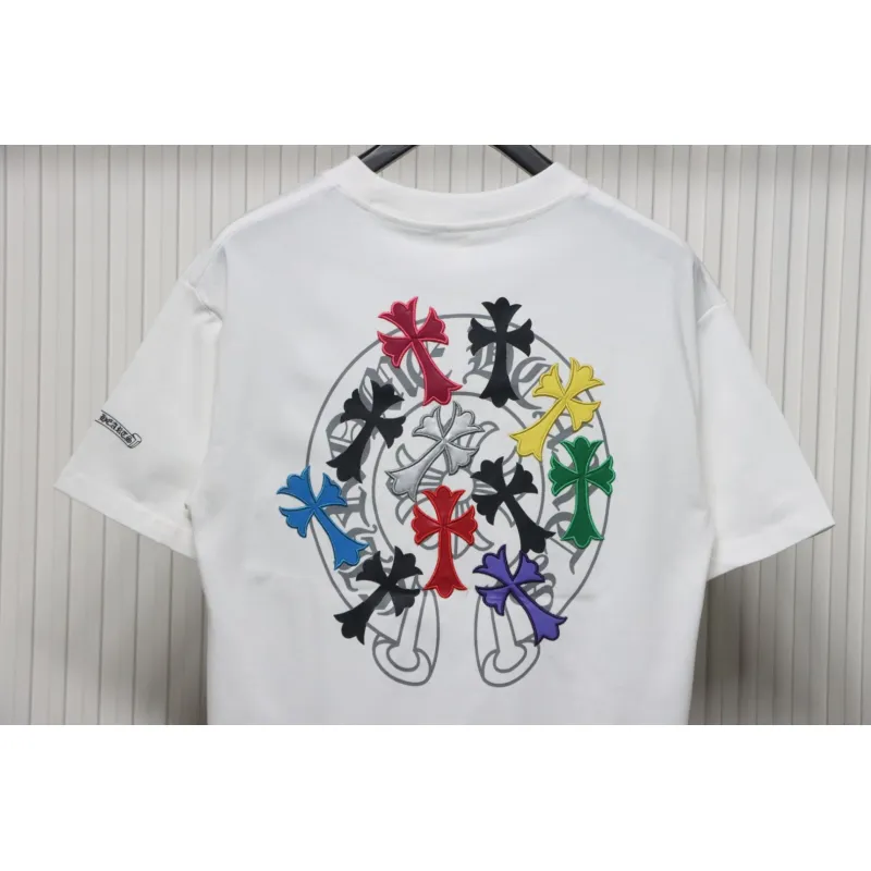EM Sneakers Chrome Hearts CH Colorful Leather Cross T-shirt White