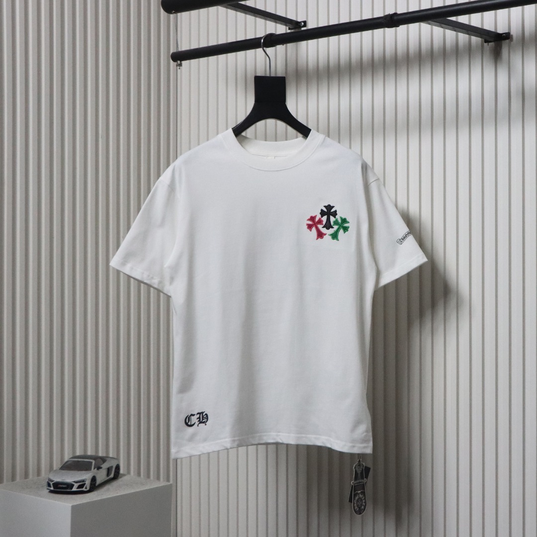 EM Sneakers Chrome Hearts CH Colorful Leather Cross T-shirt White