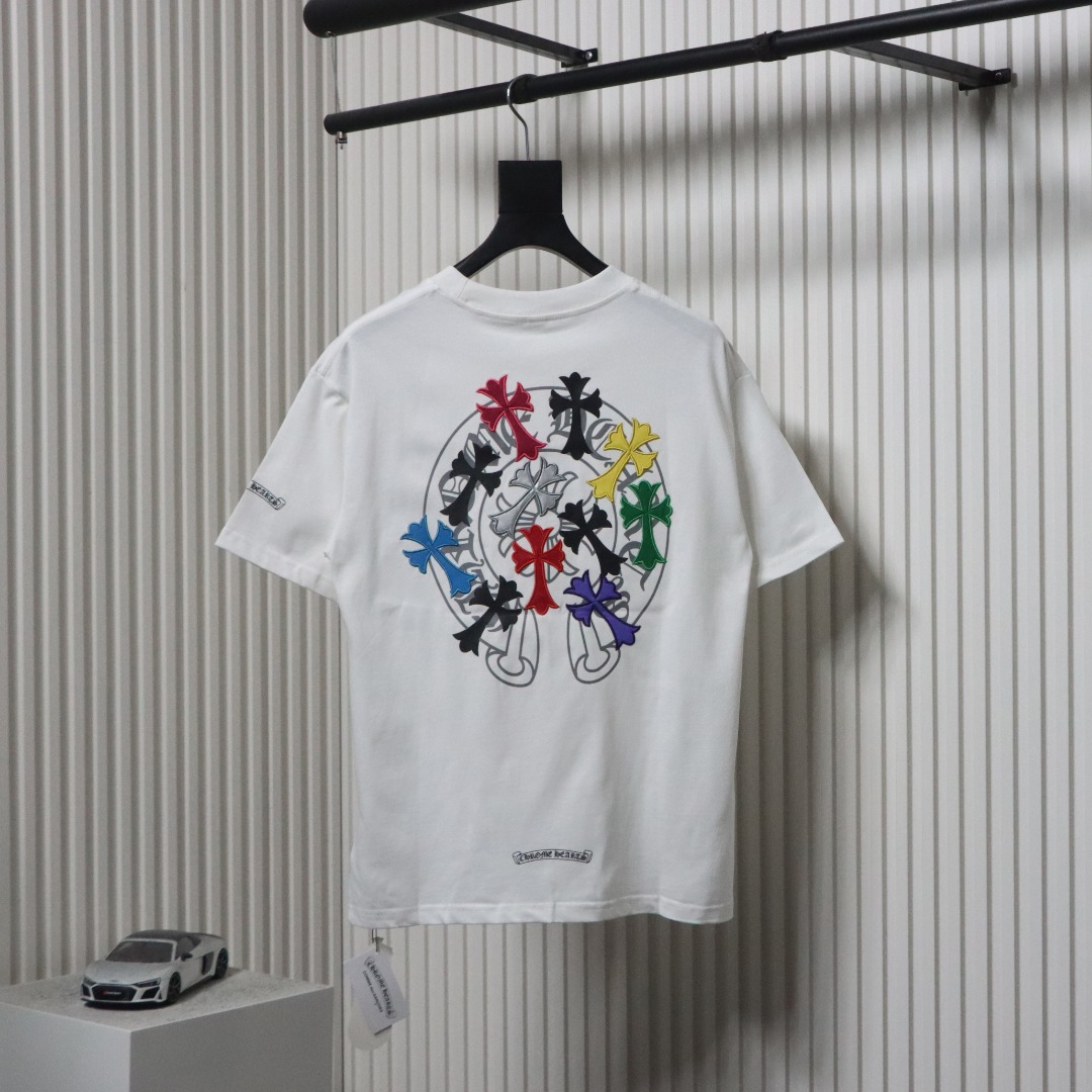EM Sneakers Chrome Hearts CH Colorful Leather Cross T-shirt White