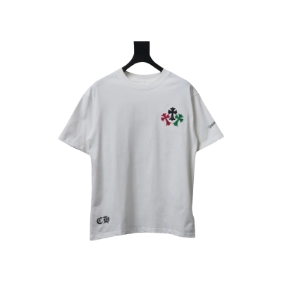 EM Sneakers Chrome Hearts CH Colorful Leather Cross T-shirt White 01