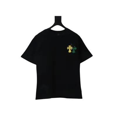 EM Sneakers Chrome Hearts CH Colorful Leather Label Cross T-shirt Black 01