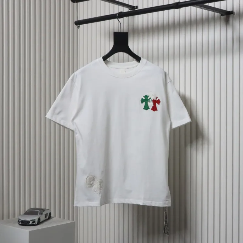 EM Sneakers Chrome Hearts CH Colorful Leather Label Cross T-shirt White