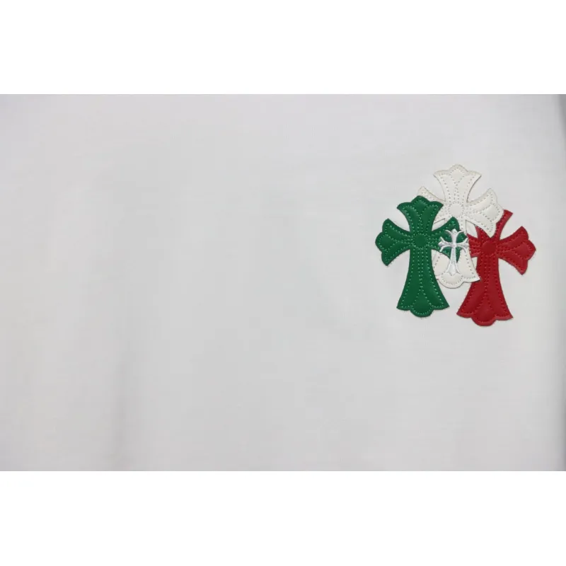 EM Sneakers Chrome Hearts CH Colorful Leather Label Cross T-shirt White