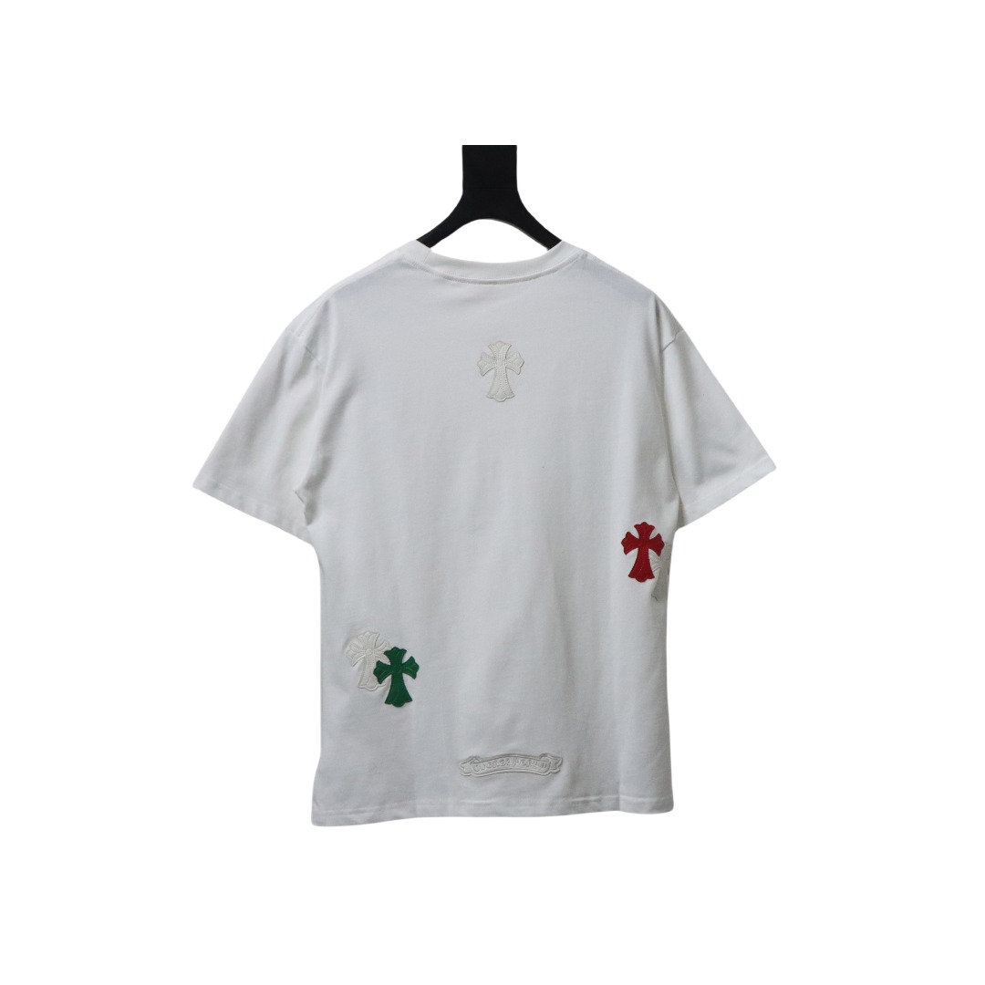 EM Sneakers Chrome Hearts CH Colorful Leather Label Cross T-shirt White