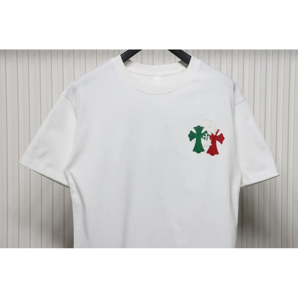 EM Sneakers Chrome Hearts CH Colorful Leather Label Cross T-shirt White