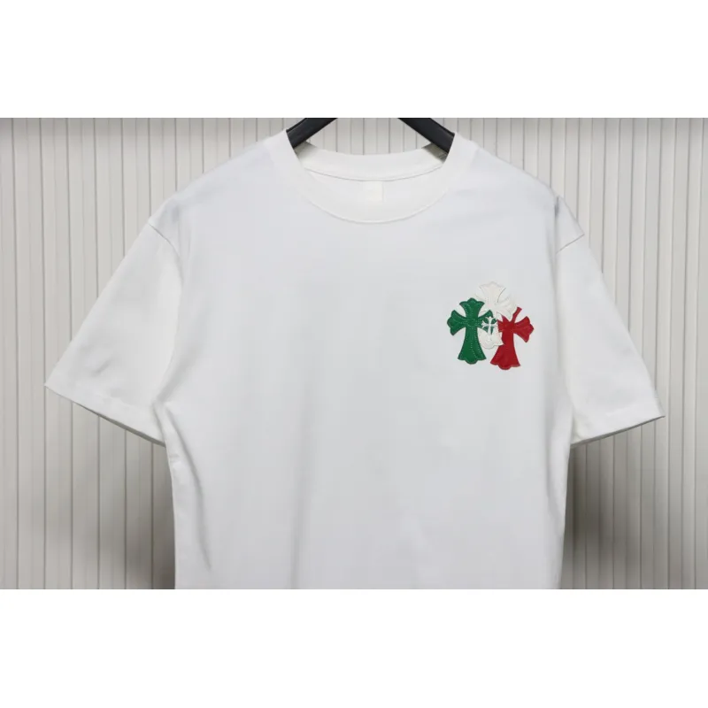 EM Sneakers Chrome Hearts CH Colorful Leather Label Cross T-shirt White