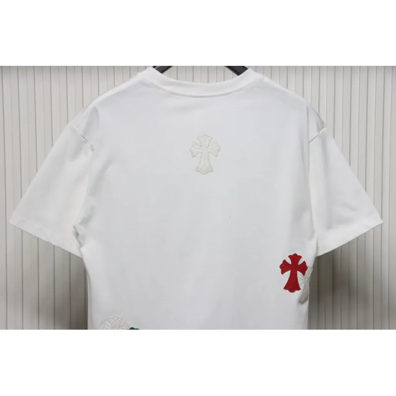 EM Sneakers Chrome Hearts CH Colorful Leather Label Cross T-shirt White