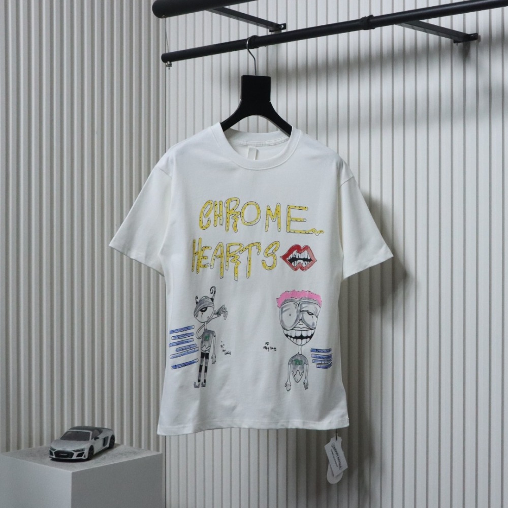 EM Sneakers Chrome Hearts CH Graffiti Cartoon T-shirt White