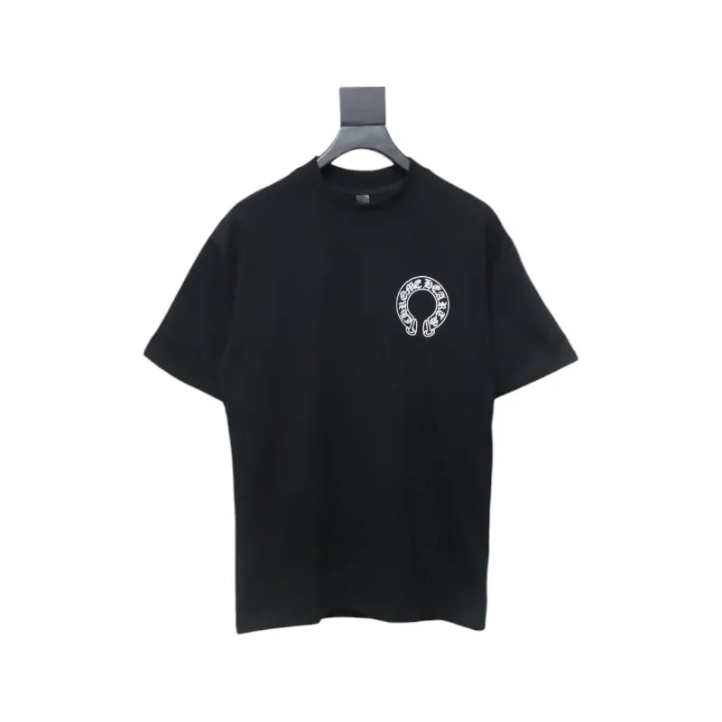 EM Sneakers Chrome Hearts Colorful Horseshoe Sanskrit Letters Printed T-shirt Black