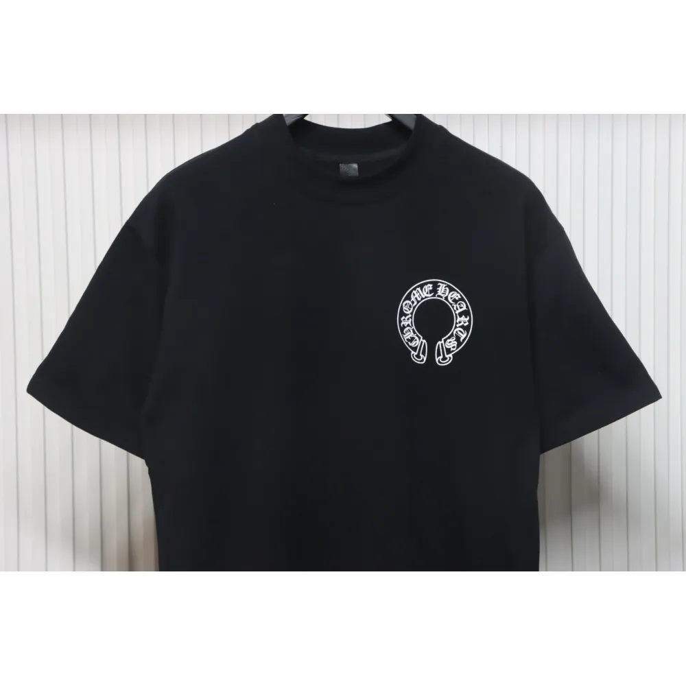 EM Sneakers Chrome Hearts Colorful Horseshoe Sanskrit Letters Printed T-shirt Black