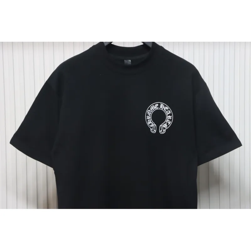 EM Sneakers Chrome Hearts Colorful Horseshoe Sanskrit Letters Printed T-shirt Black