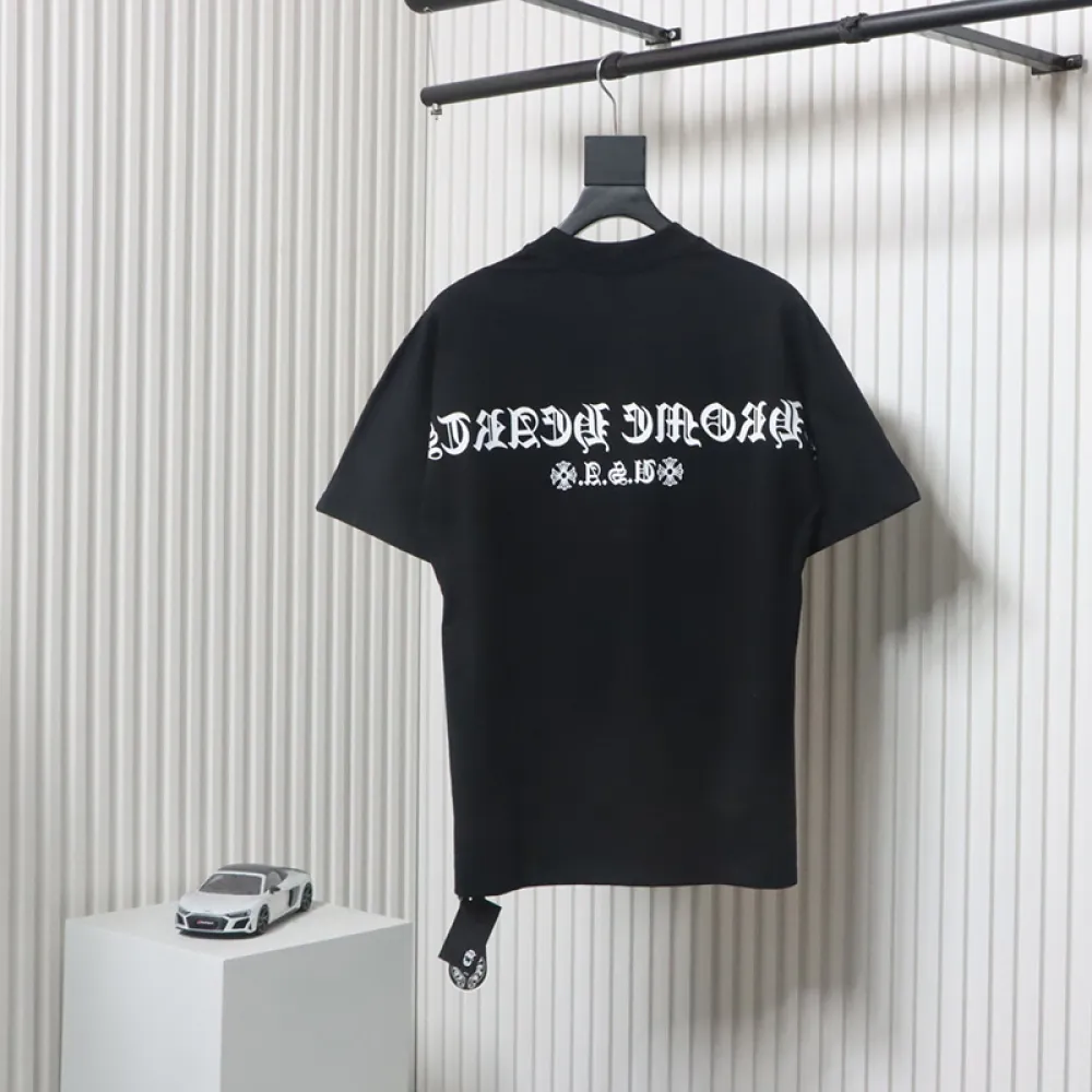EM Sneakers Chrome Hearts Colorful Horseshoe Sanskrit Letters Printed T-shirt Black