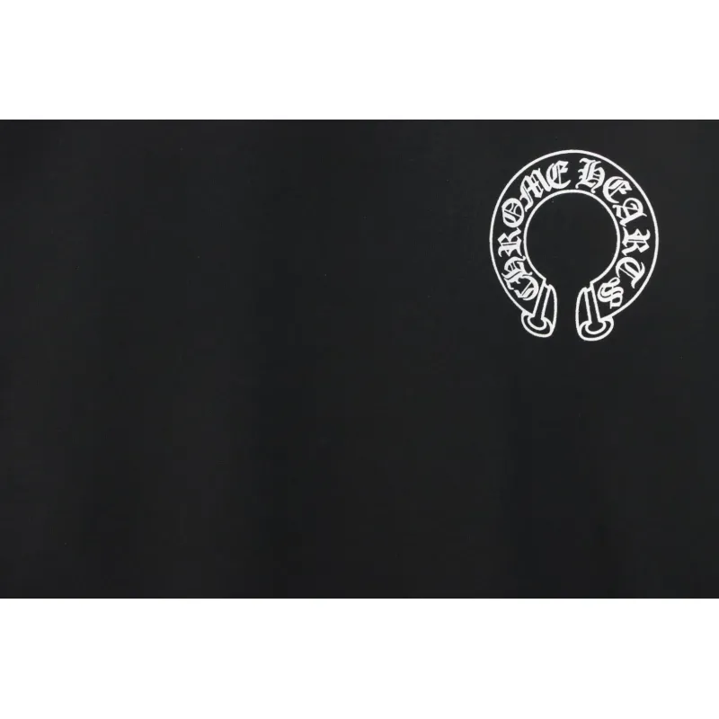 EM Sneakers Chrome Hearts Colorful Horseshoe Sanskrit Letters Printed T-shirt Black