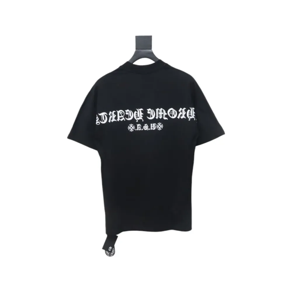 EM Sneakers Chrome Hearts Colorful Horseshoe Sanskrit Letters Printed T-shirt Black