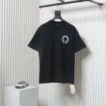 EM Sneakers Chrome Hearts Colorful Horseshoe Sanskrit Letters Printed T-shirt Black