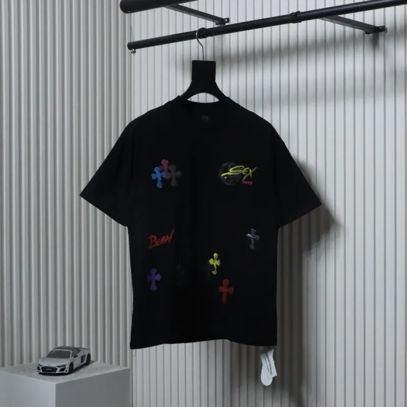 EM Sneakers Chrome Hearts Painted Cross T-shirt Black