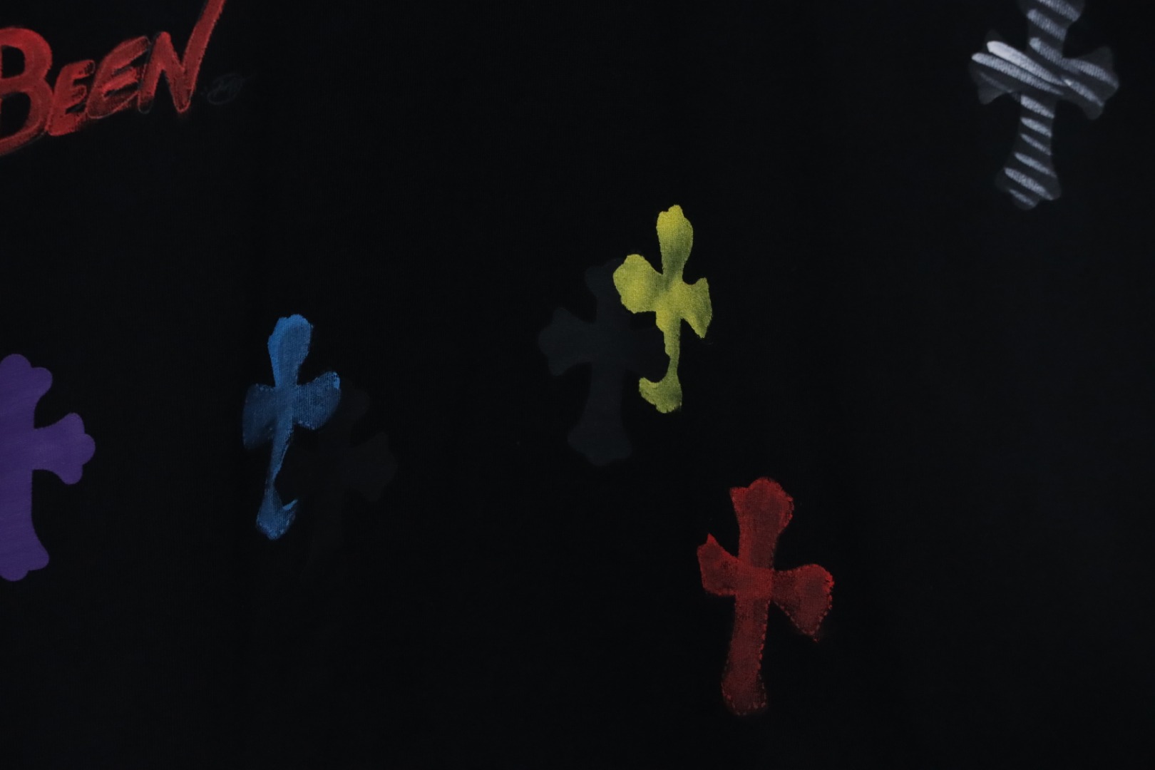 EM Sneakers Chrome Hearts Painted Cross T-shirt Black