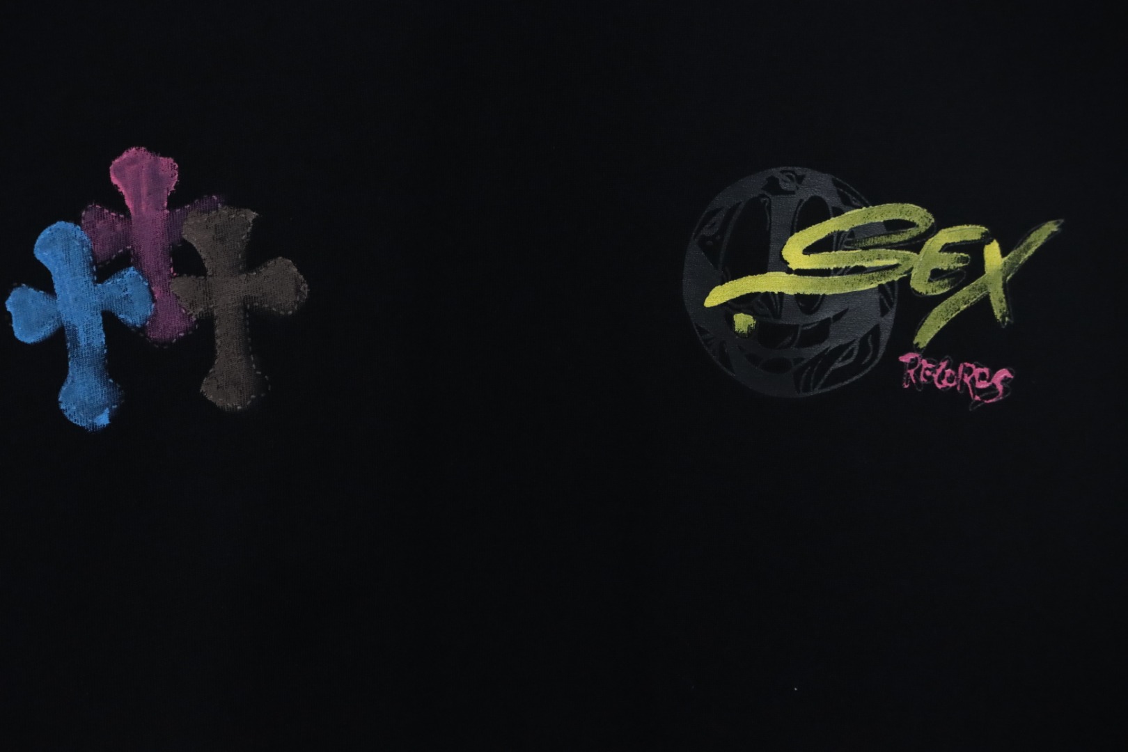 EM Sneakers Chrome Hearts Painted Cross T-shirt Black