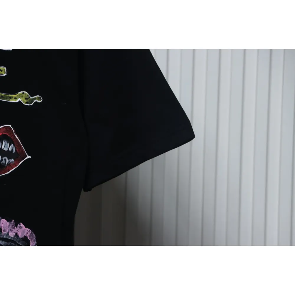 EM Sneakers Chrome Hearts CH Graffiti Cartoon T-shirt Black