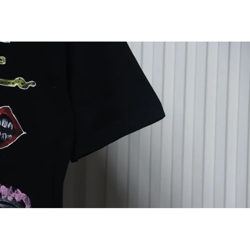 EM Sneakers Chrome Hearts CH Graffiti Cartoon T-shirt Black
