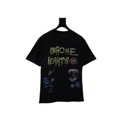 EM Sneakers Chrome Hearts CH Graffiti Cartoon T-shirt Black 02
