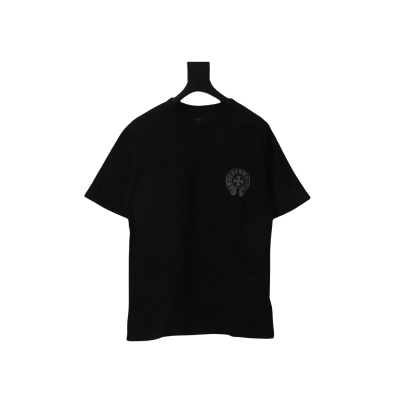 EM Sneakers Chrome Hearts Silver Horseshoe Short Sleeve T-shirt Black 01