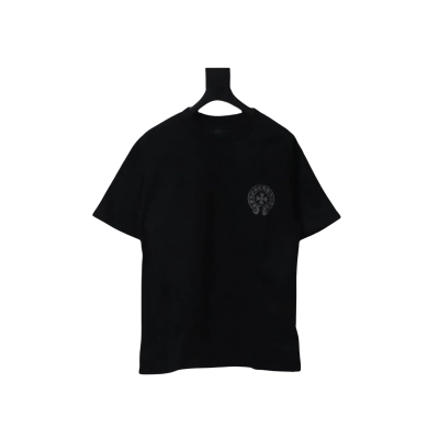 EM Sneakers Chrome Hearts Silver Horseshoe Short Sleeve T-shirt Black 01