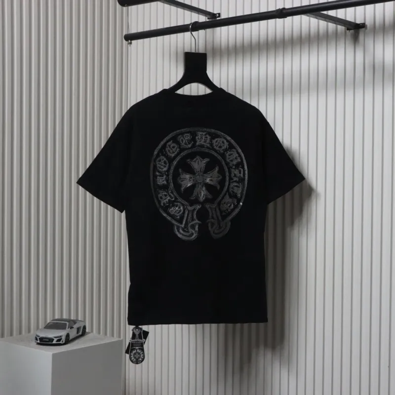 EM Sneakers Chrome Hearts Silver Horseshoe Short Sleeve T-shirt Black