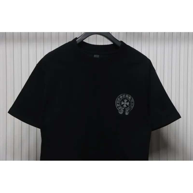 EM Sneakers Chrome Hearts Silver Horseshoe Short Sleeve T-shirt Black