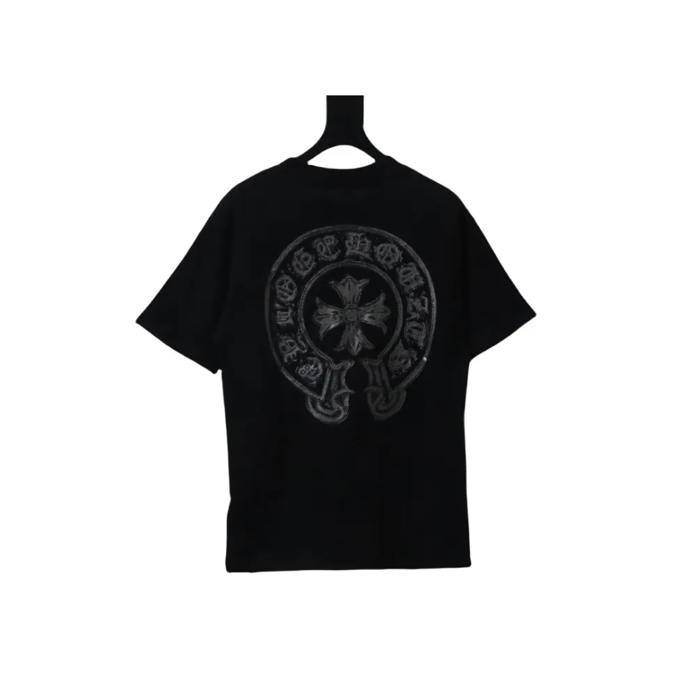EM Sneakers Chrome Hearts Silver Horseshoe Short Sleeve T-shirt Black