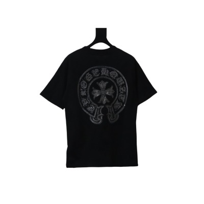EM Sneakers Chrome Hearts Silver Horseshoe Short Sleeve T-shirt Black 02