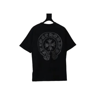EM Sneakers Chrome Hearts Silver Horseshoe Short Sleeve T-shirt Black 02