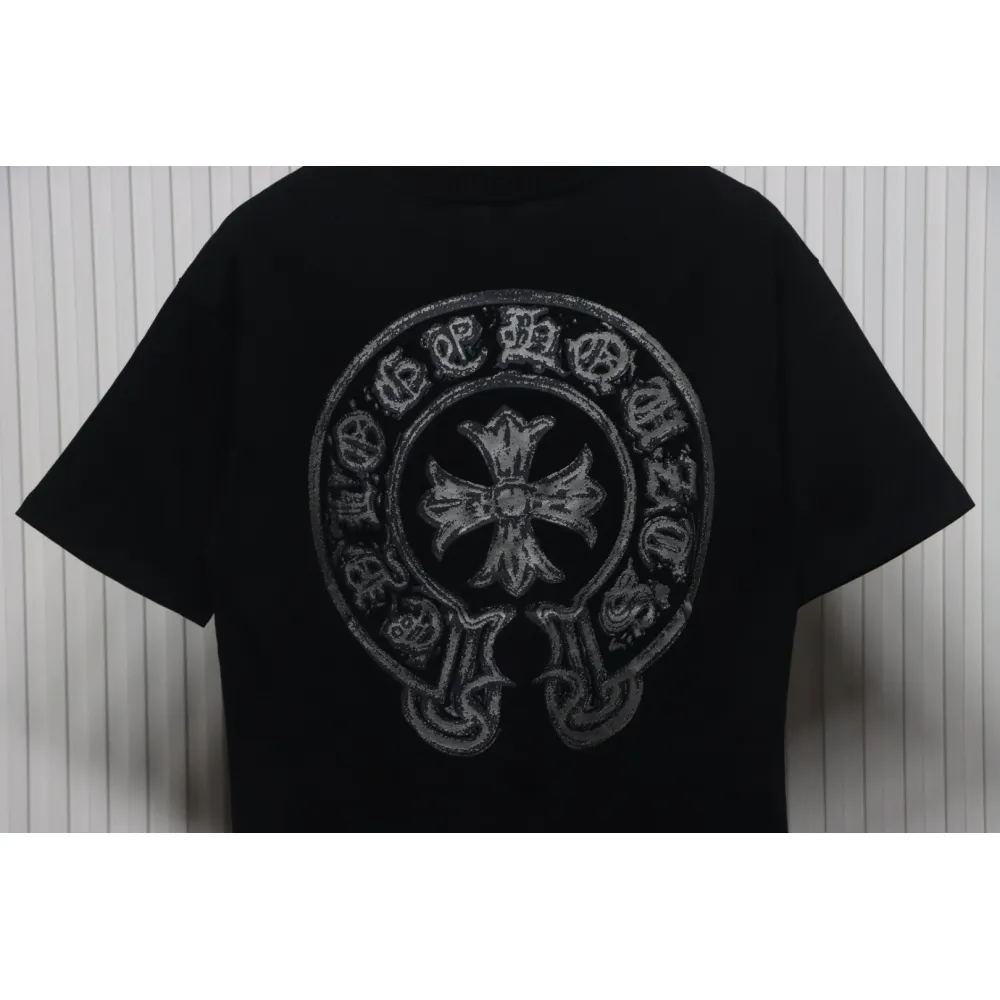 EM Sneakers Chrome Hearts Silver Horseshoe Short Sleeve T-shirt Black