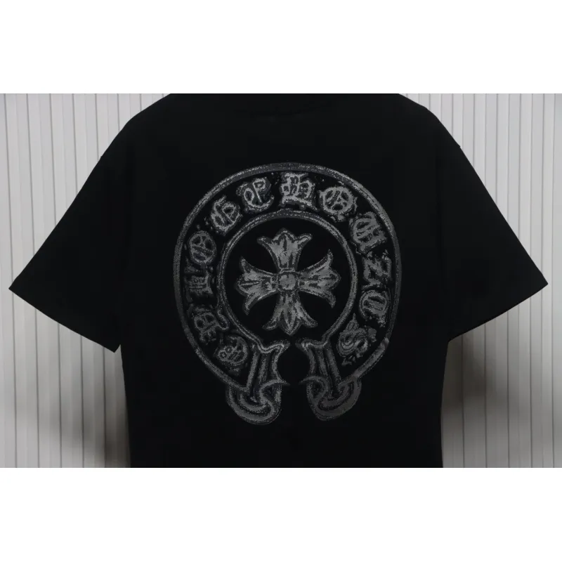 EM Sneakers Chrome Hearts Silver Horseshoe Short Sleeve T-shirt Black