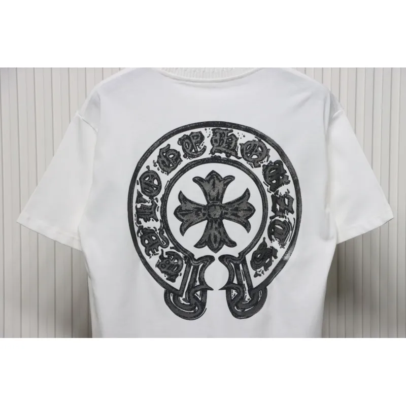 EM Sneakers Chrome Hearts Silver Horseshoe T-shirt White