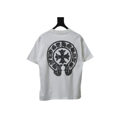 EM Sneakers Chrome Hearts Silver Horseshoe T-shirt White 02
