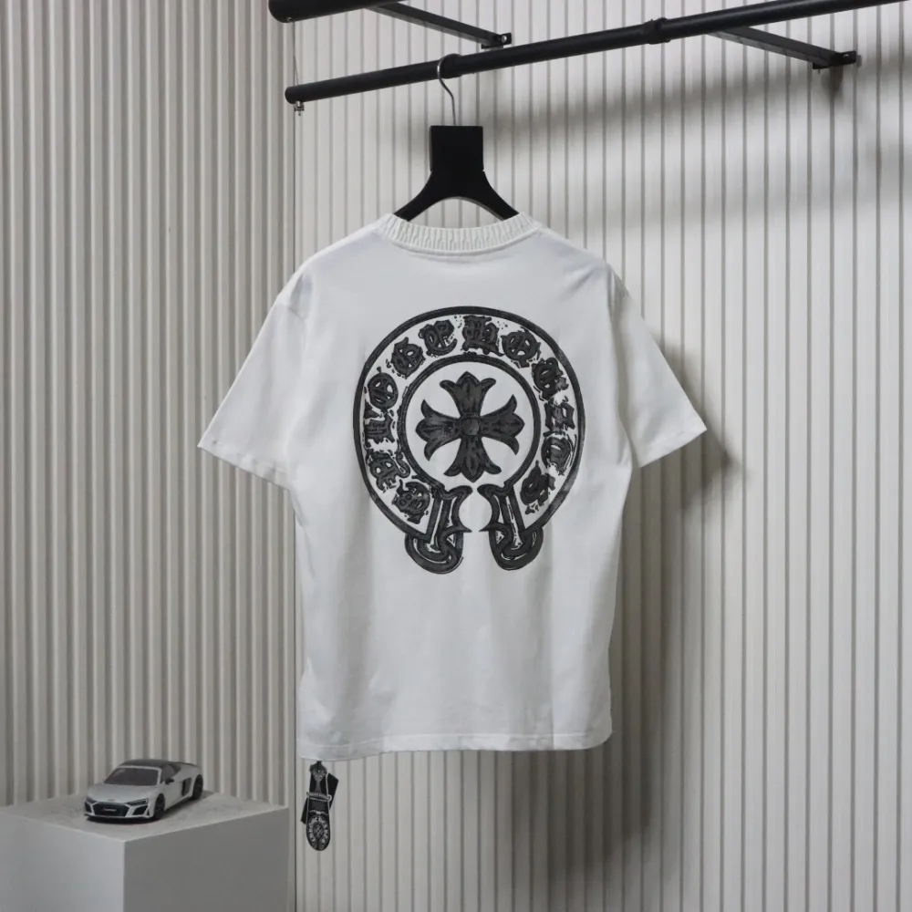 EM Sneakers Chrome Hearts Silver Horseshoe T-shirt White