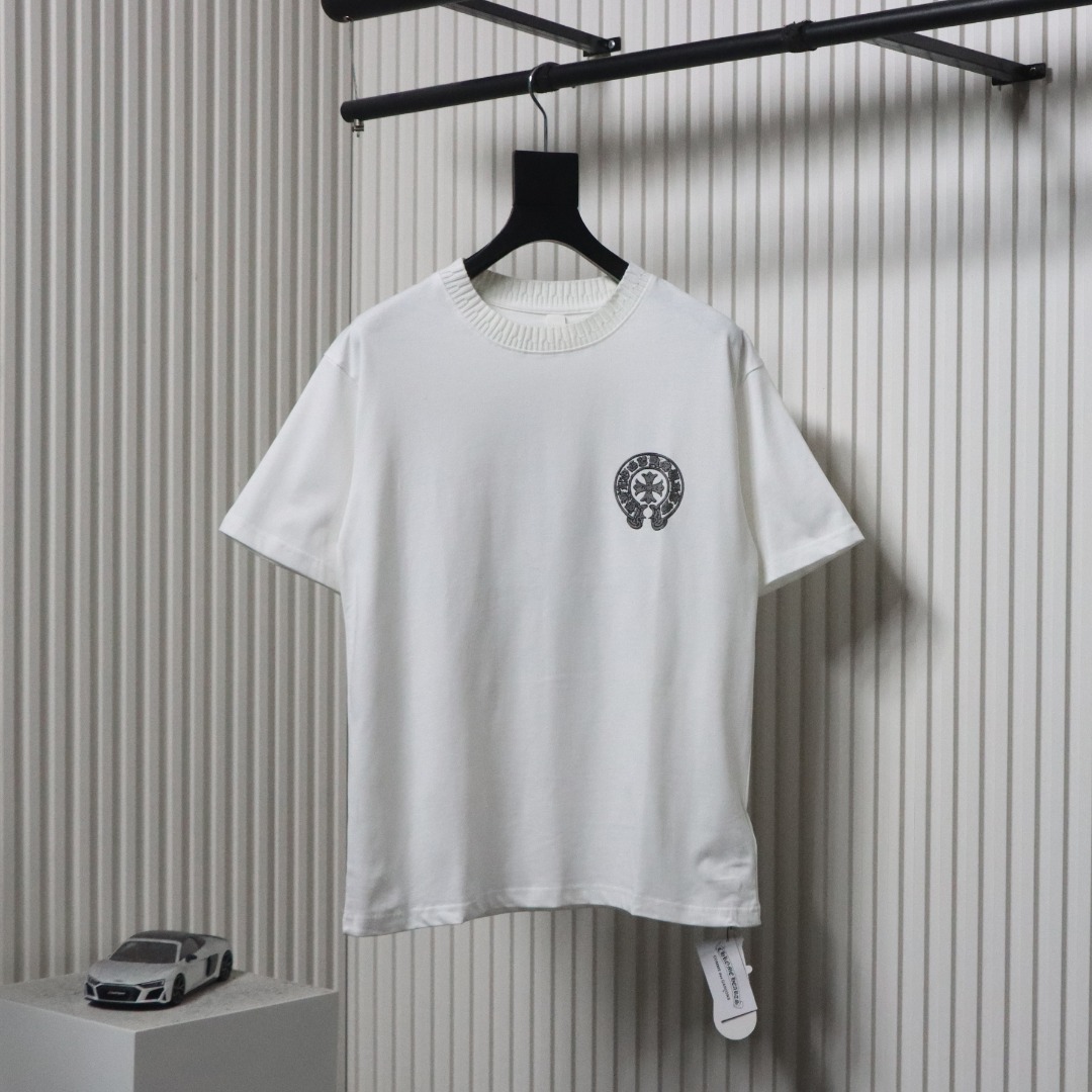 EM Sneakers Chrome Hearts Silver Horseshoe T-shirt White