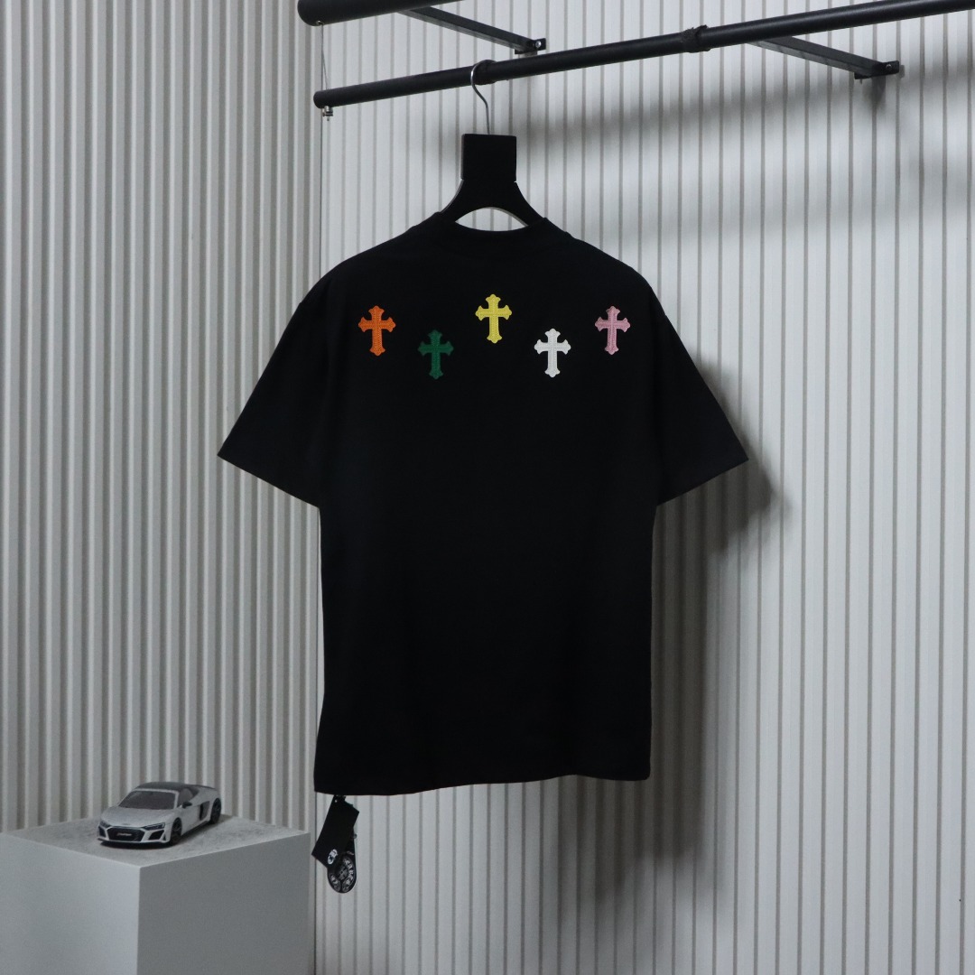 EM Sneakers Chrome Hearts Small Logo Embroidered T-shirt Black