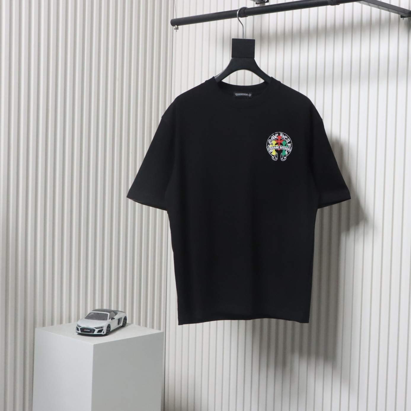 EM Sneakers Chrome Hearts Tricolor Cross Horseshoe Print T-shirt Black