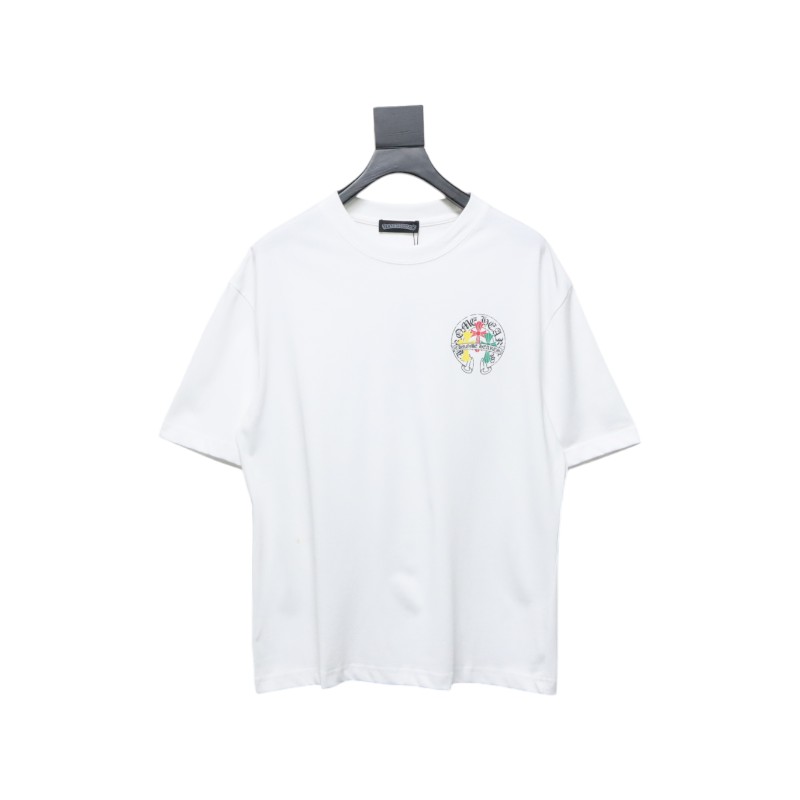 EM Sneakers Chrome Hearts Tricolor Cross Horseshoe Print T-shirt White