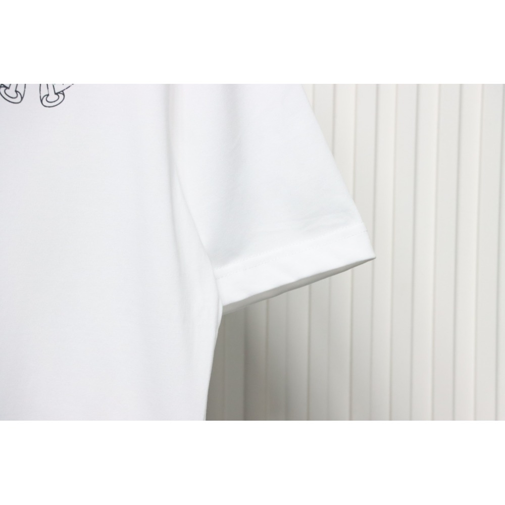 EM Sneakers Chrome Hearts Tricolor Cross Horseshoe Print T-shirt White
